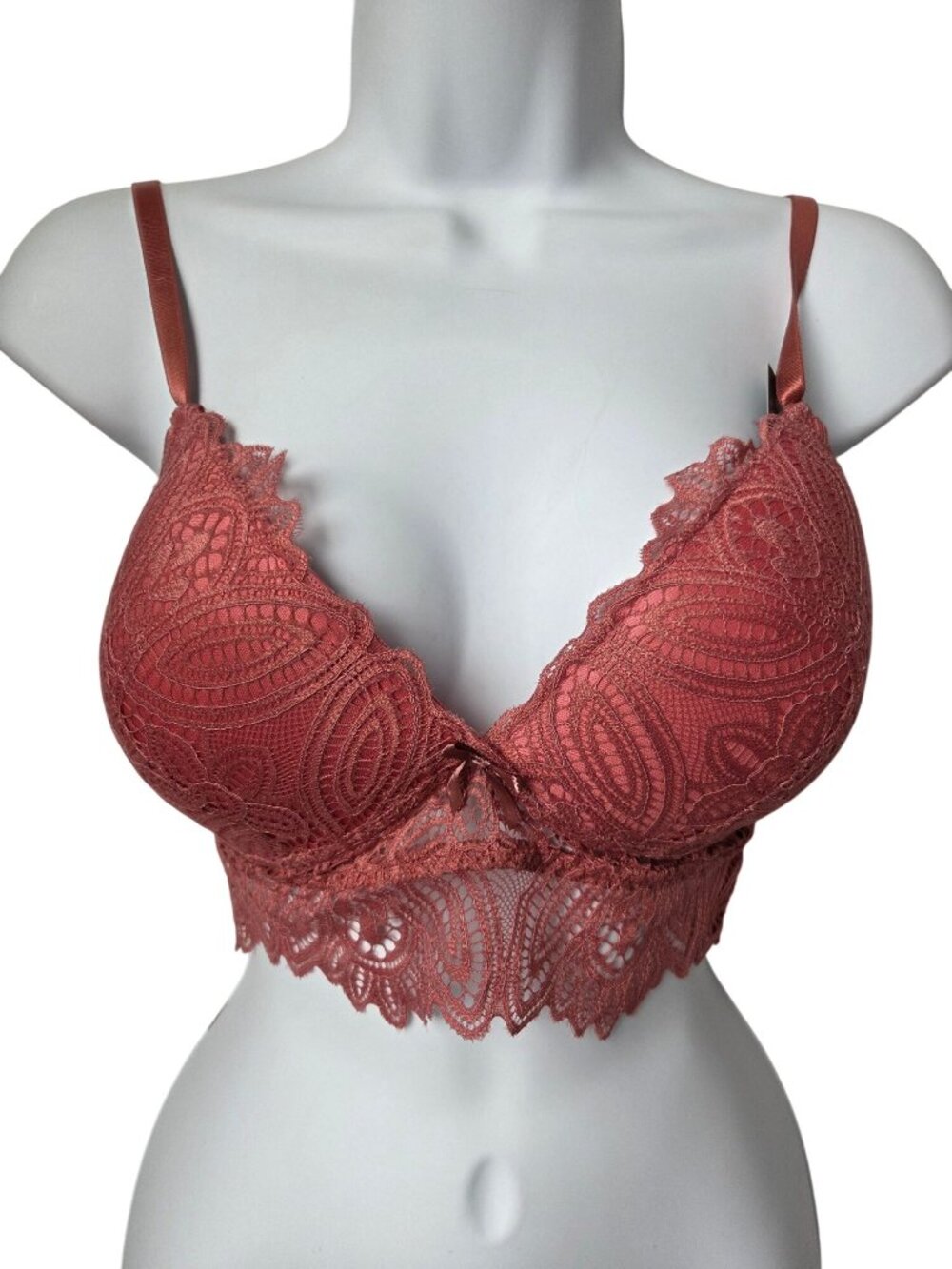 Fredericks of Hollywood Finley Lace Bralette In Dusty Pink XL Longline